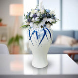 Maxbell Maxbell Flower Vase Container Porcelain Ginger Jar with Lid for Bedroom Desk Wedding 17x17x35cm