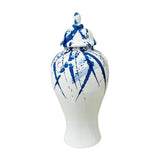 Maxbell Maxbell Flower Vase Container Porcelain Ginger Jar with Lid for Bedroom Desk Wedding 17x17x35cm