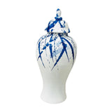 Maxbell Maxbell Flower Vase Container Porcelain Ginger Jar with Lid for Bedroom Desk Wedding 17x17x35cm