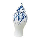 Maxbell Maxbell Flower Vase Container Porcelain Ginger Jar with Lid for Bedroom Desk Wedding 17x17x35cm