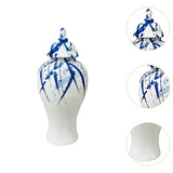 Maxbell Maxbell Flower Vase Container Porcelain Ginger Jar with Lid for Bedroom Desk Wedding 17x17x35cm