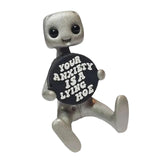 Cute Tiny Robot Figure Decorative Statue for Shelf Table Centerpiece Cabinet Style A
