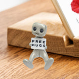 Cute Tiny Robot Figure Decorative Statue for Shelf Table Centerpiece Cabinet Style C