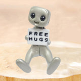 Cute Tiny Robot Figure Decorative Statue for Shelf Table Centerpiece Cabinet Style C