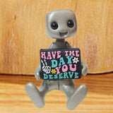 Cute Tiny Robot Figure Decorative Statue for Shelf Table Centerpiece Cabinet Style D
