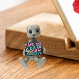 Cute Tiny Robot Figure Decorative Statue for Shelf Table Centerpiece Cabinet Style D
