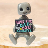 Cute Tiny Robot Figure Decorative Statue for Shelf Table Centerpiece Cabinet Style D