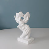 Maxbell Maxbell Family of 3 Statue Modern Figure for Fireplace Table Centerpiece Living Room White