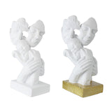 Maxbell Maxbell Family of 3 Statue Modern Figure for Fireplace Table Centerpiece Living Room White