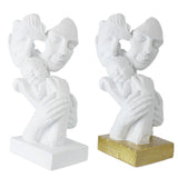 Maxbell Maxbell Family of 3 Statue Modern Figure for Fireplace Table Centerpiece Living Room White