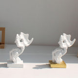 Maxbell Maxbell Family of 3 Statue Modern Figure for Fireplace Table Centerpiece Living Room White