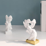 Maxbell Maxbell Family of 3 Statue Modern Figure for Fireplace Table Centerpiece Living Room White