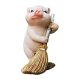 Maxbell Maxbell Pig Statue Decoration Artwork Resin Figurines for Garden Flowerpot Dollhouse Sweep Floor