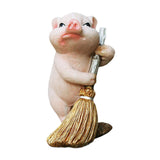 Maxbell Maxbell Pig Statue Decoration Artwork Resin Figurines for Garden Flowerpot Dollhouse Sweep Floor