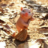 Maxbell Maxbell Pig Statue Decoration Artwork Resin Figurines for Garden Flowerpot Dollhouse Sweep Floor