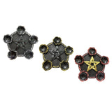 Maxbell Resin Crystal Ball Display Stand Pentacle Ornament Candle Holder for Bedroom Silver Edge