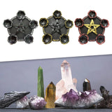 Maxbell Resin Crystal Ball Display Stand Pentacle Ornament Candle Holder for Bedroom Silver Edge