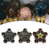 Maxbell Resin Crystal Ball Display Stand Pentacle Ornament Candle Holder for Bedroom Silver Edge