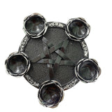 Maxbell Resin Crystal Ball Display Stand Pentacle Ornament Candle Holder for Bedroom Silver Edge