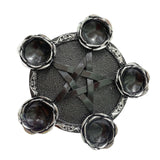 Maxbell Resin Crystal Ball Display Stand Pentacle Ornament Candle Holder for Bedroom Silver Edge