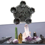 Maxbell Resin Crystal Ball Display Stand Pentacle Ornament Candle Holder for Bedroom Silver Edge
