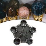 Maxbell Resin Crystal Ball Display Stand Pentacle Ornament Candle Holder for Bedroom Silver Edge