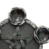 Maxbell Resin Crystal Ball Display Stand Pentacle Ornament Candle Holder for Bedroom Silver Edge