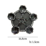 Maxbell Resin Crystal Ball Display Stand Pentacle Ornament Candle Holder for Bedroom Silver Edge