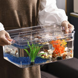 Maxbell Maxbell Fish Tank Multipurpose Ventilation Hole Fish Bowl Desks Desktop Coffee Table 36cmx26.5cmx11.5cm