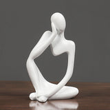 Maxbell Maxbell 3 Pieces Resin Abstract Thinker Figurine Table Ornament for Hotels Fireplace White