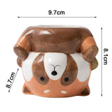 Maxbell Maxbell Animal Planter Flower Vase Shelf Farmhouse Display Office Pottery Plant Pot Raccoon9.7x8.7x8.1cm