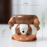 Maxbell Maxbell Animal Planter Flower Vase Shelf Farmhouse Display Office Pottery Plant Pot Raccoon9.7x8.7x8.1cm