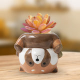 Maxbell Maxbell Animal Planter Flower Vase Shelf Farmhouse Display Office Pottery Plant Pot Raccoon9.7x8.7x8.1cm