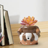 Maxbell Maxbell Animal Planter Flower Vase Shelf Farmhouse Display Office Pottery Plant Pot Raccoon9.7x8.7x8.1cm