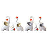 Maxbell Maxbell 3Pcs Elephant Sculptures Elephant Family Figurines for Hotel Desk TV Cabinet white golden