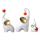 Maxbell Maxbell 3Pcs Elephant Sculptures Elephant Family Figurines for Hotel Desk TV Cabinet white golden