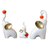 Maxbell Maxbell 3Pcs Elephant Sculptures Elephant Family Figurines for Hotel Desk TV Cabinet white golden