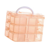 18 Grid Organizer Box for Nail Art Decorations DIY Crafts Accessories Charms Orange