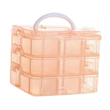 18 Grid Organizer Box for Nail Art Decorations DIY Crafts Accessories Charms Orange