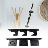 Wall Mounted Sword Display Stand Tanto Storage Rack Easy Installation Wooden 3 Slots