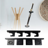 Wall Mounted Sword Display Stand Tanto Storage Rack Easy Installation Wooden 4 Slots