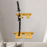 Sword Display Stand Wall Mounted Wall Decor for Wakizashi Sword Fishing Rods 2 Holes