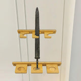 Sword Display Stand Wall Mounted Wall Decor for Wakizashi Sword Fishing Rods 3 Holes