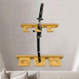 Sword Display Stand Wall Mounted Wall Decor for Wakizashi Sword Fishing Rods 3 Holes