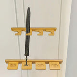 Sword Display Stand Wall Mounted Wall Decor for Wakizashi Sword Fishing Rods 4 Holes