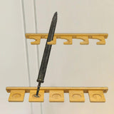 Sword Display Stand Wall Mounted Wall Decor for Wakizashi Sword Fishing Rods 5 Holes