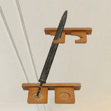 Wall Mount Sword Holder Tanto Flute Storage Rack Vertical Display Decorative 2 Slots