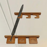 Wall Mount Sword Holder Tanto Flute Storage Rack Vertical Display Decorative 3 Slots