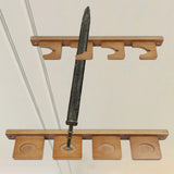 Wall Mount Sword Holder Tanto Flute Storage Rack Vertical Display Decorative 4 Slots