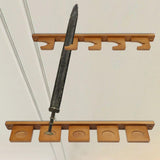 Wall Mount Sword Holder Tanto Flute Storage Rack Vertical Display Decorative 5 Slots